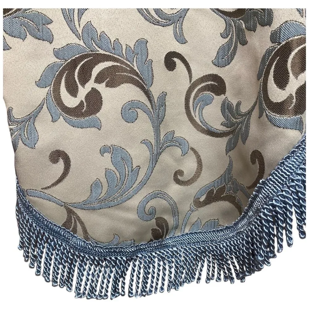 Royal Velvet Jacquard Fringe Valance - Set of 2 Pieces- 49”L x 25”H each .